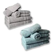 Jogo de Toalhas Itália Soft 4 Banhos 4 Rostos 100% Algodão 430g-m² Macio Cinza, Verde Jogo de Toalhas Itália Soft 4 Banhos 4 Rostos 100% Algodão 430g-m² Macio Cinza, Verde