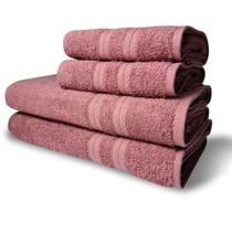 Jogo De Toalhas Itália Soft 4 Pçs - 2 Banho E 2 Rosto 430g-m² 100% Algodão