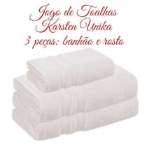 Jogo de Toalhas Karsten Unika 3 Peças Banhão e Rosto Brancas Jogo de Toalhas Karsten Unika 3 Peças Banhão e Rosto Brancas