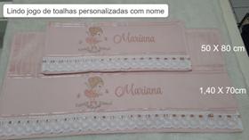 Jogo de toalhas personalizadas 1 toalha de banho e rosto bordadas com nome