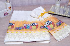 Jogo de Toalhas Rosto e Mão - Corujinhas Jogo de Toalhas Rosto e Mão - Corujinhas