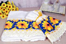 Jogo de Toalhas Rosto e Mão - Girassol Jogo de Toalhas Rosto e Mão - Girassol