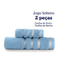 Jogo de Toalhas Teka Lumiere 2 Peças 1 Banho e 1 Rosto Cor Azul Claro