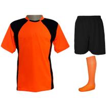 Jogo de Uniforme Completo 20+2 Laranja/Preto