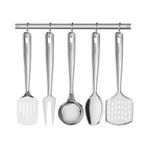 Jogo de Utensílios 5 Peças Tramontina Extrata 66815700 com Suporte de Parede Inox