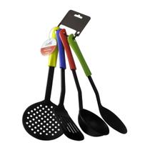 Jogo de Utensílios Cozinha Preto 4 Peças