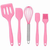 Jogo de Utensílios de Cozinha em Silicone 5 Peças (ROSA) Jogo de Utensílios de Cozinha em Silicone 5 Peças (ROSA)