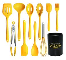 Jogo de Utensílios de Cozinha YunWuCloud 11 Peças em Silicone Resistente ao Calor Jogo de Utensílios de Cozinha YunWuCloud 11 Peças em Silicone Resistente ao Calor