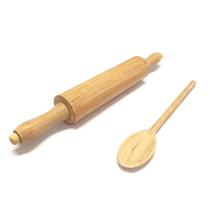 Jogo de Utensílios de Madeira Rolo de Massa e Colher de Pau Jogo de Utensílios de Madeira Rolo de Massa e Colher de Pau