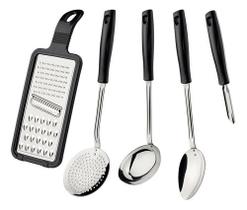 Jogo de Utensílios Easy 5 Pçs Preto 25299/013 Tramontina Jogo de Utensílios Easy 5 Pçs Preto 25299/013 Tramontina