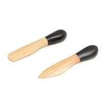 Jogo de utensílios para antepasto de bambu 2pcs preto - oikos