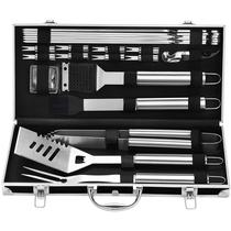 Jogo de Utensílios para Churrasco Grilljoy 22 Peças em Aço Inoxidável com Estojo Jogo de Utensílios para Churrasco Grilljoy 22 Peças em Aço Inoxidável com Estojo