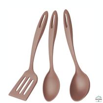 Jogo de Utensílios Tramontina Ability em Nylon Mocaccino 03 Peças Jogo de Utensílios Tramontina Ability em Nylon Mocaccino 03 Peças