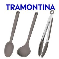 Jogo De Utensílios Tramontina Softta Em Silicone 3 Peças Colher de Servir Concha Pegador Jogo De Utensílios Tramontina Softta Em Silicone 3 Peças Colher de Servir Concha Pegador