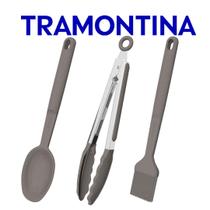 Jogo De Utensílios Tramontina Softta Em Silicone 3 Peças Colher de Servir Pegador Pincel