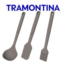 Jogo De Utensílios Tramontina Softta Em Silicone 3 Peças Concha Espátula Pincel