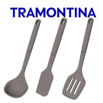 Jogo De Utensílios Tramontina Softta Em Silicone 3 Peças ConchaEspátula Espátula Vazada Jogo De Utensílios Tramontina Softta Em Silicone 3 Peças ConchaEspátula Espátula Vazada