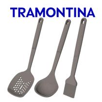Jogo De Utensílios Tramontina Softta Em Silicone 3 Peças Escumadeira Concha Pincel Jogo De Utensílios Tramontina Softta Em Silicone 3 Peças Escumadeira Concha Pincel