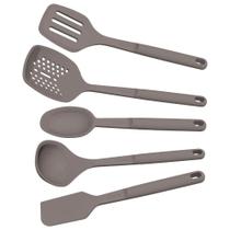 Jogo De Utensílios Tramontina Softta Em Silicone Cinza 5 Peças Jogo De Utensílios Tramontina Softta Em Silicone Cinza 5 Peças
