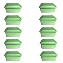 jogo de vasilhas plásticas cozinha verde quadradas kit 10 un - MCS plast
