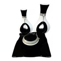 Jogo De Vasos Par Furados Centro De Mesa De Sala Black White Jogo De Vasos Par Furados Centro De Mesa De Sala Black White