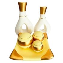 Jogo de Vasos Par Furados e Centro de Mesa 3 esferas Fosca - White Gold