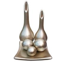 Jogo de Vasos Par Lâmpadas e Centro de Mesa 3 Esferas Decor - Gold Jogo de Vasos Par Lâmpadas e Centro de Mesa 3 Esferas Decor - Gold