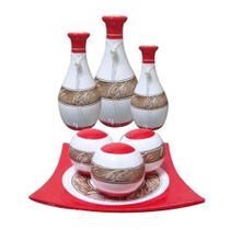 Jogo de Vasos Trio Garrafas e Centro de Mesa 3 esferas Decor - Red Beige