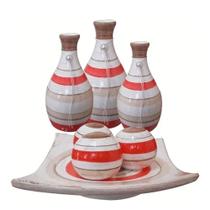 Jogo de Vasos Trio Garrafas e Centro de Mesa 3 esferas Decor - Red Brown