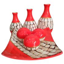 Jogo de Vasos Trio Garrafas e Centro de Mesa 3 esferas Decor - Red Colors
