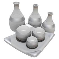 Jogo De Vasos Trio Garrafas E Centro De Mesa 3Esferas Silver Jogo De Vasos Trio Garrafas E Centro De Mesa 3Esferas Silver