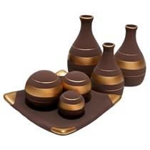 Jogo De Vasos Trio Garrafas E Centro De Mesa - Choco Golden Jogo De Vasos Trio Garrafas E Centro De Mesa - Choco Golden