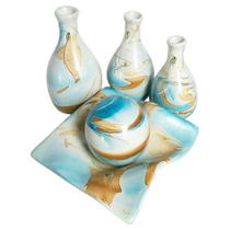 Jogo de Vasos Trio Garrafas e Centro de Mesa em Cerâmica - Orion