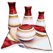 Jogo de Vasos Trio Piccolo e Centro de Mesa Decor - Red White