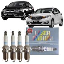 Jogo de Vela Ignição Honda City Fit 1.5 16v Flex 2015 a 2021 Ngk