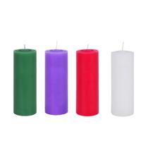 Jogo de Vela para Coroa do Advento. Rossoni Velas. 4 cores lisa