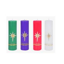 Jogo de Vela para Coroa do Advento. Rossoni Velas. Desenho e pintura na própria vela