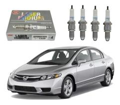 Jogo de Velas Original NGK Iridium Honda New Civic 1.8 de 2006 a 2011.