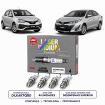 Jogo de Velas Original NGK Iridium Toyota Etios e Yaris 1.3 e 1.5 de 2016 a 2024. Jogo de Velas Original NGK Iridium Toyota Etios e Yaris 1.3 e 1.5 de 2016 a 2024.