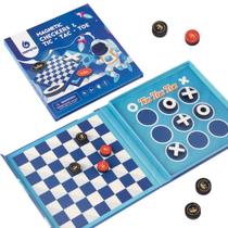 Jogo de viagem Checkers Set 2 em 1 magnético para crianças com espuma