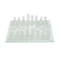 Jogo de Xadrez 25cm de Vidro 32 Peças