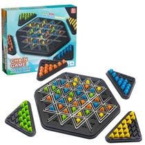 Jogo de xadrez Chain Triangle, jogo de triggle, brinquedo educativo para crianças de 3 anos ou mais, jogo de tabuleiro de estratégia para noites de jogos em família, adequado para 2 jogadores (modelo normal)