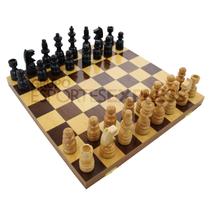 Jogo de Xadrez com Estojo Marchetado 32x32cm + Peças de Madeira Nobre - BOTTICELLI - Cód. 106