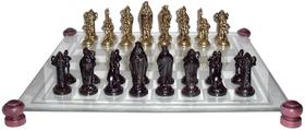 Jogo de Xadrez Completo Real Em Latâo Artesanal