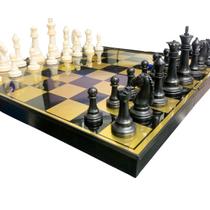 Jogo de Xadrez e Damas com Tabuleiro Magnético 2 em 1