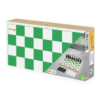 Jogo de xadrez e damas escolar junges