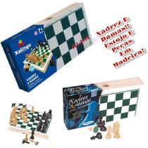 Jogo De Xadrez E Damas Estojo E Peças Em Madeira - Xalingo Jogo De Xadrez E Damas Estojo E Peças Em Madeira - Xalingo