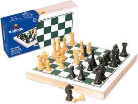 Jogo De Xadrez Escolar Caixa De Madeira E Peças Em Plástico Jogo De Xadrez Escolar Caixa De Madeira E Peças Em Plástico