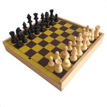 Jogo de Xadrez Escolar Tabuleiro em Madeira Rei 5,3cm Sports Mania Jogo de Xadrez Escolar Tabuleiro em Madeira Rei 5,3cm Sports Mania