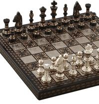 Jogo de Xadrez INDUS LIVING 25x25 cm Preto e Prata Jogo de Xadrez INDUS LIVING 25x25 cm Preto e Prata